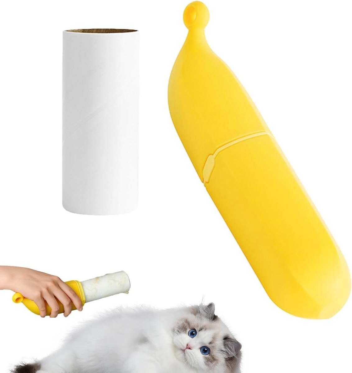 Pluisroller Kleding - Dierenhaarverwijderaar - Kleding Reinigen - Extra Plakkerig - 17 cm - Geel