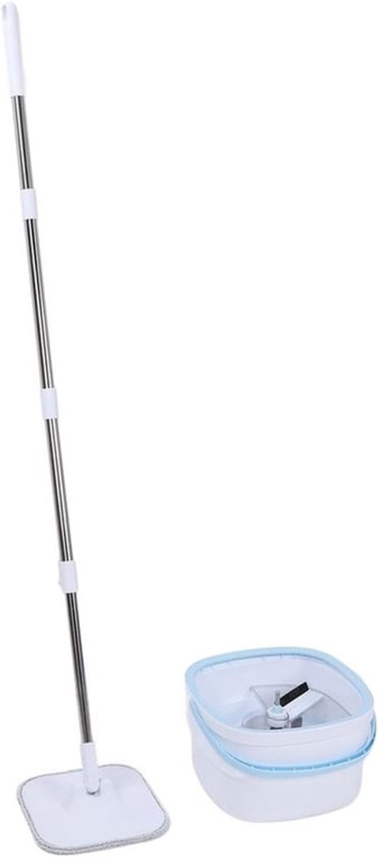 Complete Mop Set met 360 Graden Spinfunctie, Zelfscheidende Watercompartimenten en Verstelbare Handgreep voor Efficiënte Schoonmaak