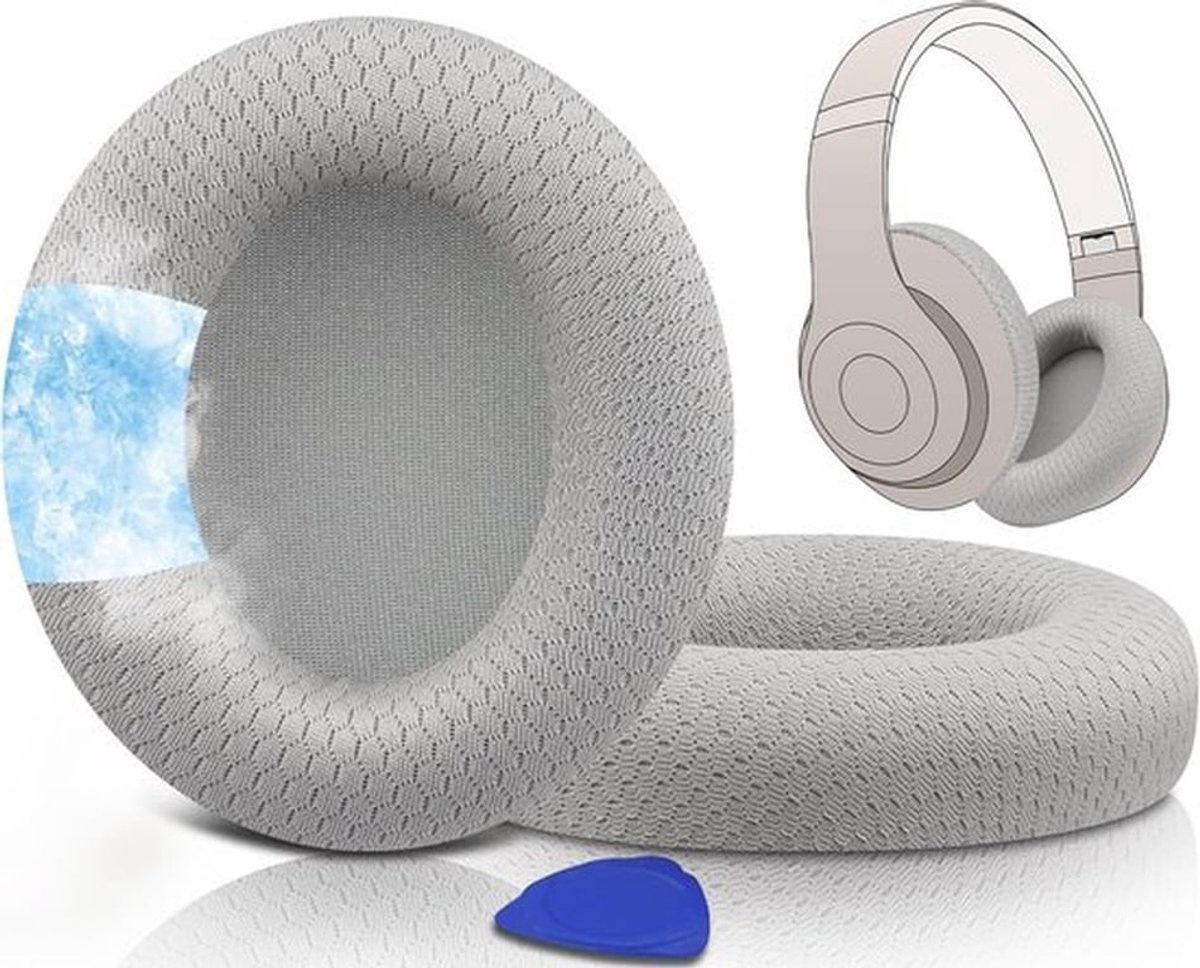 Comfortabele Vervangende Oorkussens voor Draadloze Noise Cancelling Hoofdtelefoons, Ademend Mesh Stof en Hoogwaardige Schuim - Sandstone Kleur