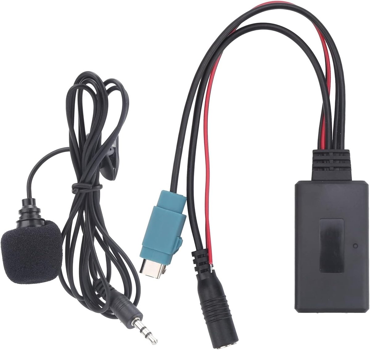 Bluetooth Adapter voor Auto - Zwart - 150 cm - Draadloze Radio AUX Kabel met Handsfree Microfoon - Voor Alpine Audio Systemen