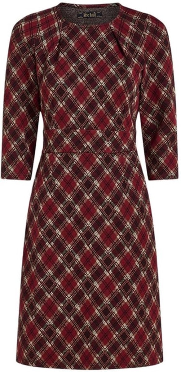 Damesjurk Stijlvol Design - Jacquard/Jersey - Getailleerde Pasvorm - 7/8 Mouwen - Zijdelingse Steekzakken - Hoog Draagcomfort - Jurk
