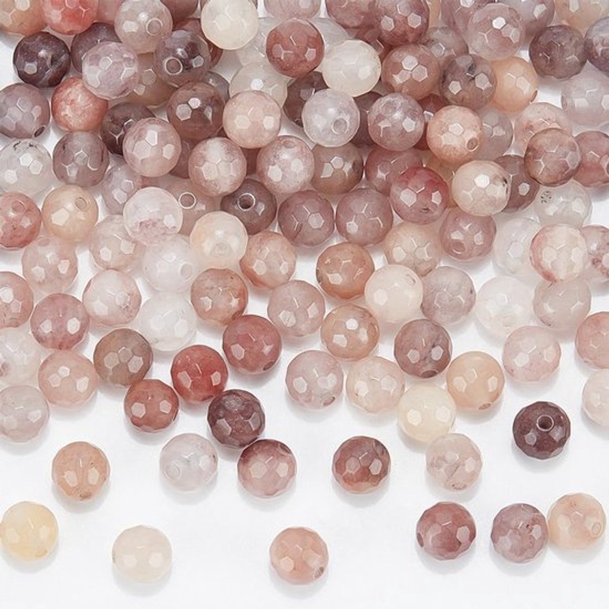 122 Stuks Natuurlijke Kwarts Kristal Kralen, 6mm Facet Geslepen Losse Edelsteen Kralen voor Armband en Ketting, Gat: 1mm, Perfect voor Sieraden Maken