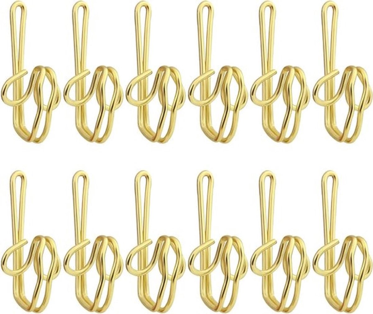 Zware gordijnhaken van metaal met gouden tape voor douchegordijnen en decoratieve toepassingen