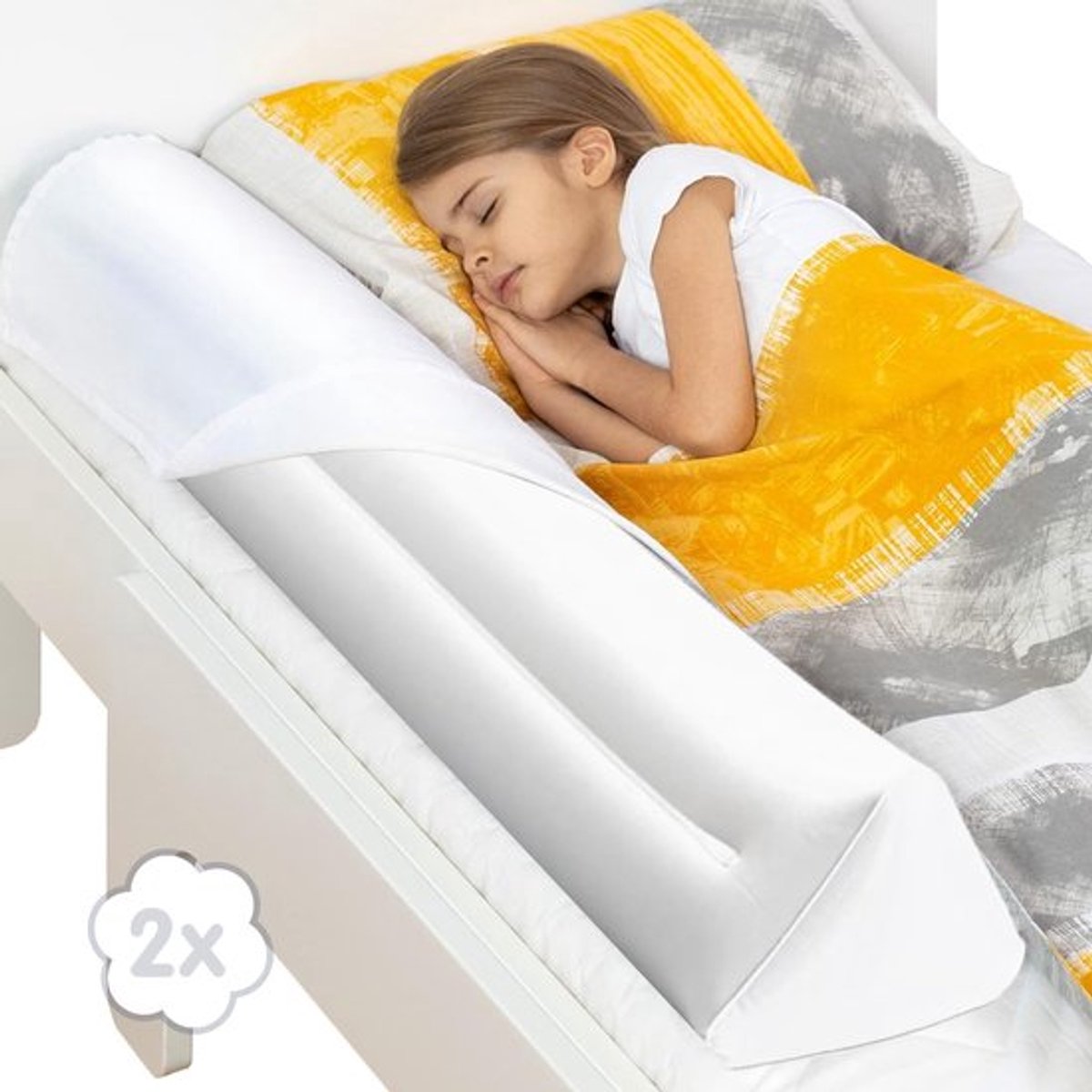 Bedbeschermer Veilig - Opblaasbare Bedrail - Bumperbeschermer - Reisbedrail - Geschikt voor Enkel/Dubbel/Queen/King Size - Duurzaam PVC
