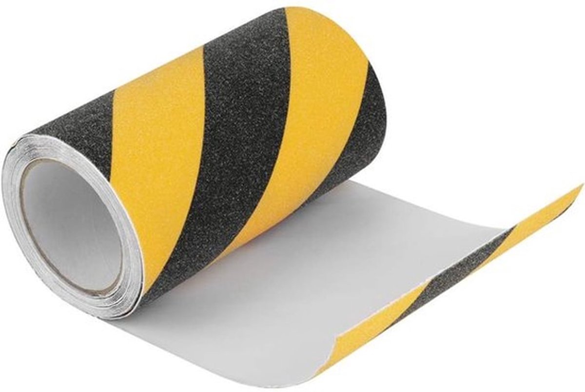 Anti-slip Plakband 20 cm x 5 m - Zelfklevend - Slijtvast - Veiligheidshandschoenen - Gebruik in Trapladders/Rails - Garage/Rolstoelniveaus - Veiligheidsband