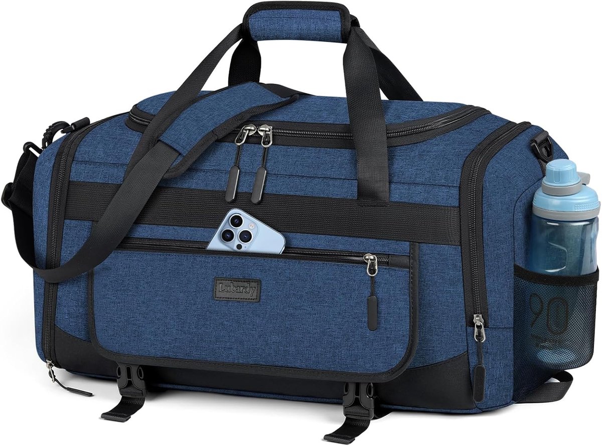 SnelShoppen - Sporttas, Reistas voor Mannen en Vrouwen, 40 Liter, 55 L, Grote Sporttas met Schoencompartiment en Vochtcompartiment, Trainingsbag, Gymt