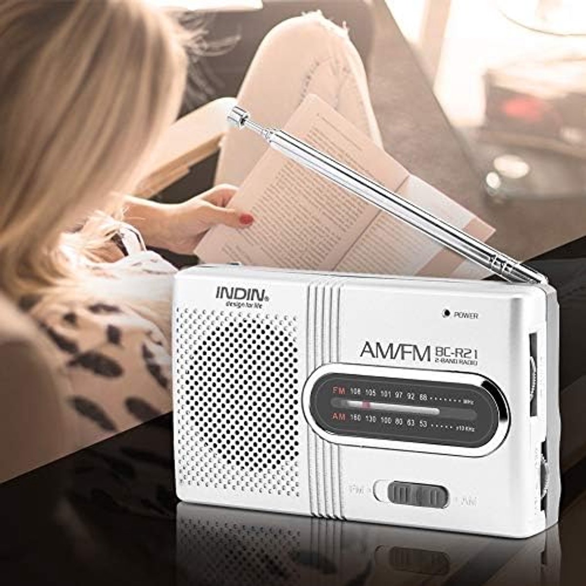 SnelShoppen - Draagbare Digitale Radio AM FM Universele Mini Stereo Speakers Persoonlijke Transistor Ontvanger Muziekspeler met Telescopische Antenne