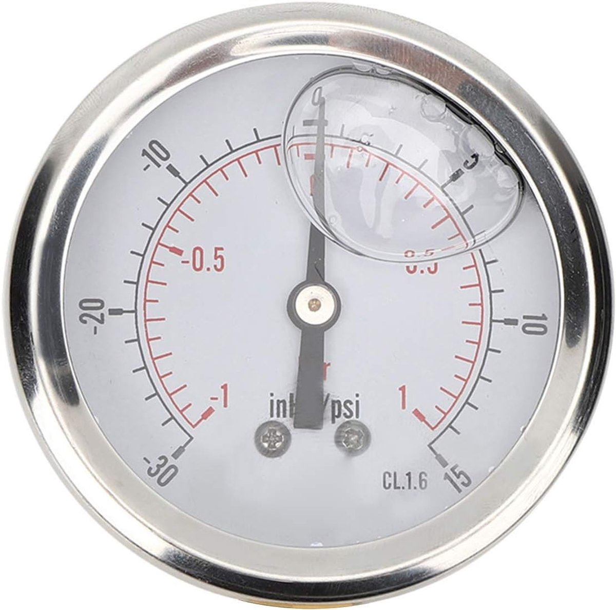 SnelShoppen - 1/4BSP Y60 Oliedrukmeter Vacuümdrukmeter Axiale Drukmeter RVS Behuizing Messing 68mm Geschikt voor Water, Olie, Lucht en Aardgas