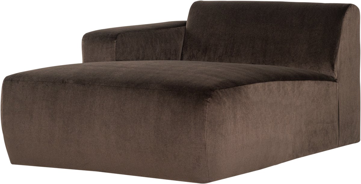WOOOD Mojo Base Chaise Longue Bank Links - Velvet - Bruin - 74x112x162