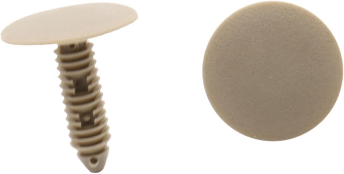 SnelShoppen - 50 stuks kunststof klinknagels voor auto 6,5 mm deurbekleding clips beige vervangingen voor carrosserie en interieur