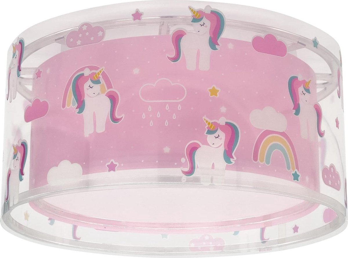 Kinder Plafondlamp - Nachtlamp Dieren - Kinderkamer Verlichting - Dubbele Transparante Kap - 33 cm - Multicolor