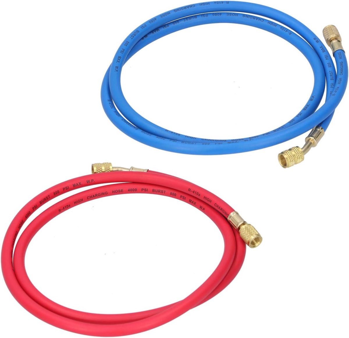 SnelShoppen - Refrigerant Filling Hose, Fluoride Toevoegslang Auto Airconditioning Reparatietool 1.5m voor R410, 2 stuks, Duurzaam en Drukbestendig