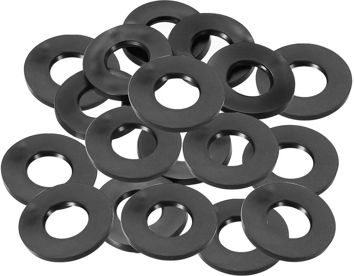 SnelShoppen - Flat Rubber Seals M8, Set van 20, Binnen diameter 8 mm, Buiten diameter 18 mm, Dikte 3 mm, Waterdichte afdichtingen, Voor kranen, Slange