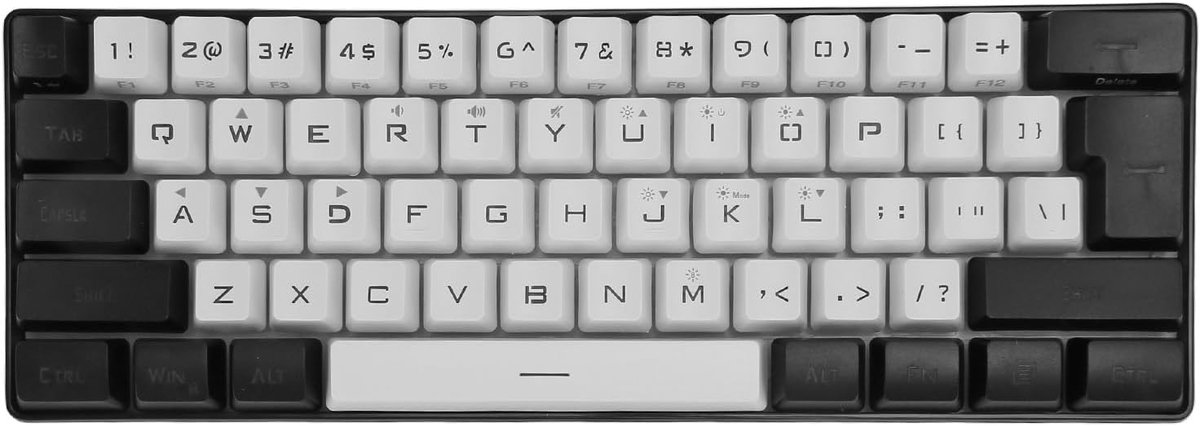 SnelShoppen - RGB Gaming Toetsenbord, Mechanisch Gevoel, RGB Verlichting, Type C Aansluiting, Compact Mini 61 Toetsen, Voor PC Gamer en Zakelijk Gebru