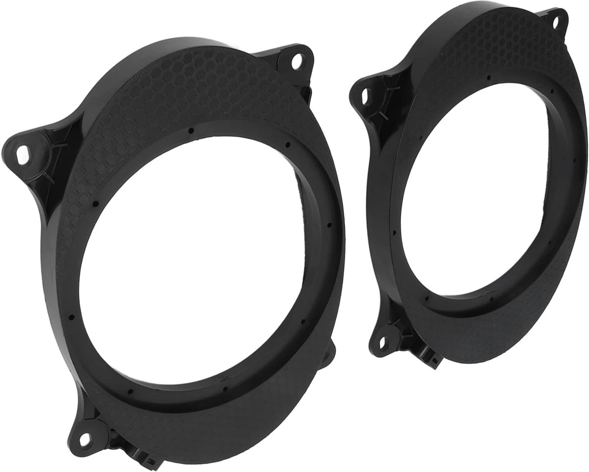 SnelShoppen - 6X9 Naar 6.5 Speaker Adapter Set - 2 Stuks Zwarte ABS Deurspeaker Adapter Spacers met 2 Bedrading Connectoren voor Auto - Geschikt voor
