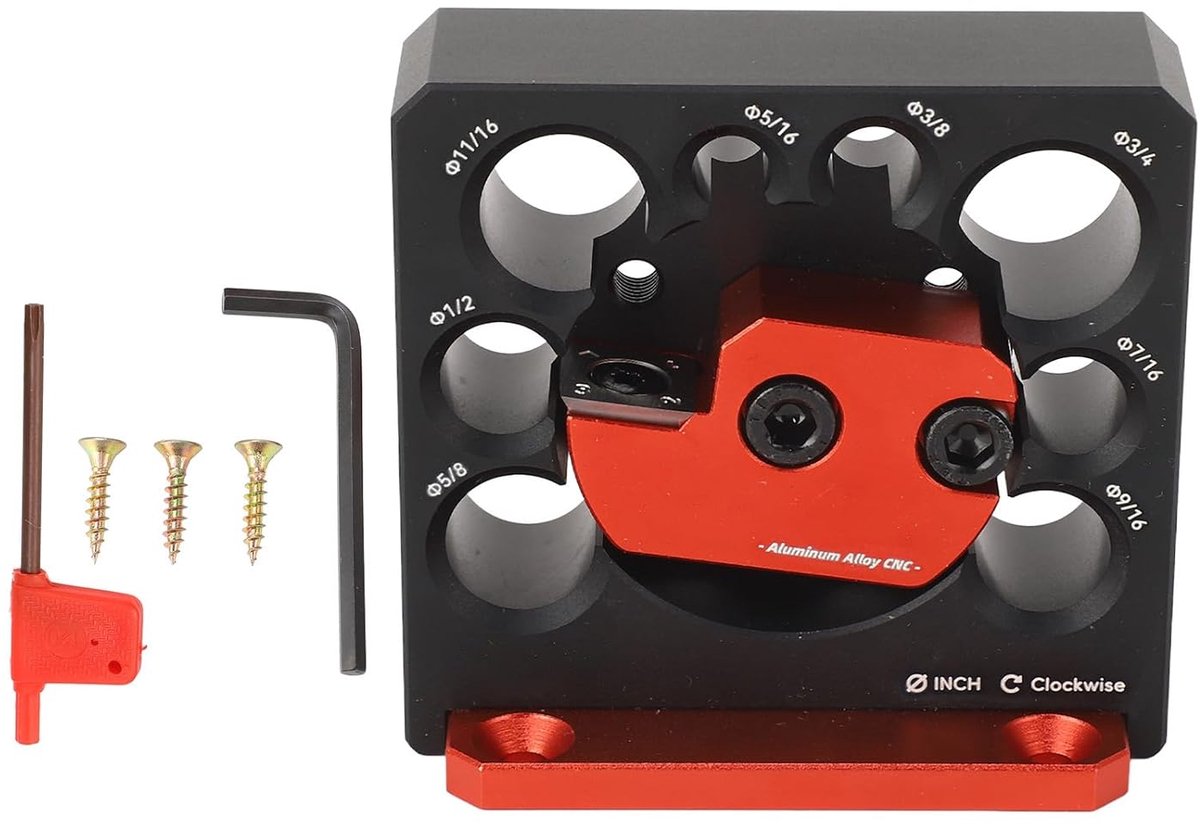 SnelShoppen - Dowel Maker Jig Kit - Verstelbare Dowel Maker voor Houtbewerking - Inclusief 8 Verschillende Diameter Gaten - Duurzaam Aluminium Legerin
