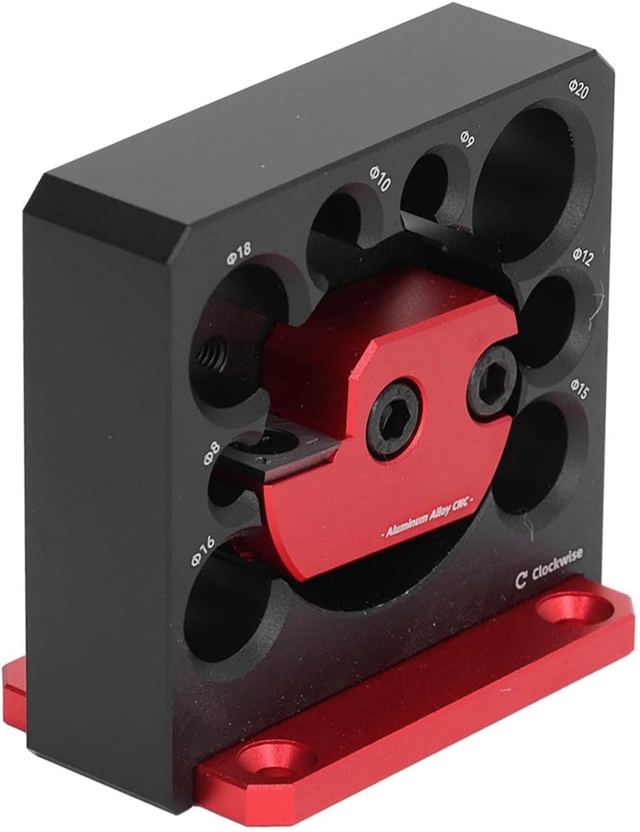 SnelShoppen - 8 Holes Plug Maker Kit - Dowel Maker Jig voor Houtbewerking - 8/9/10/12/15/16/18/20mm - Aluminium Legering - Voor het Maken van Ronde Pl