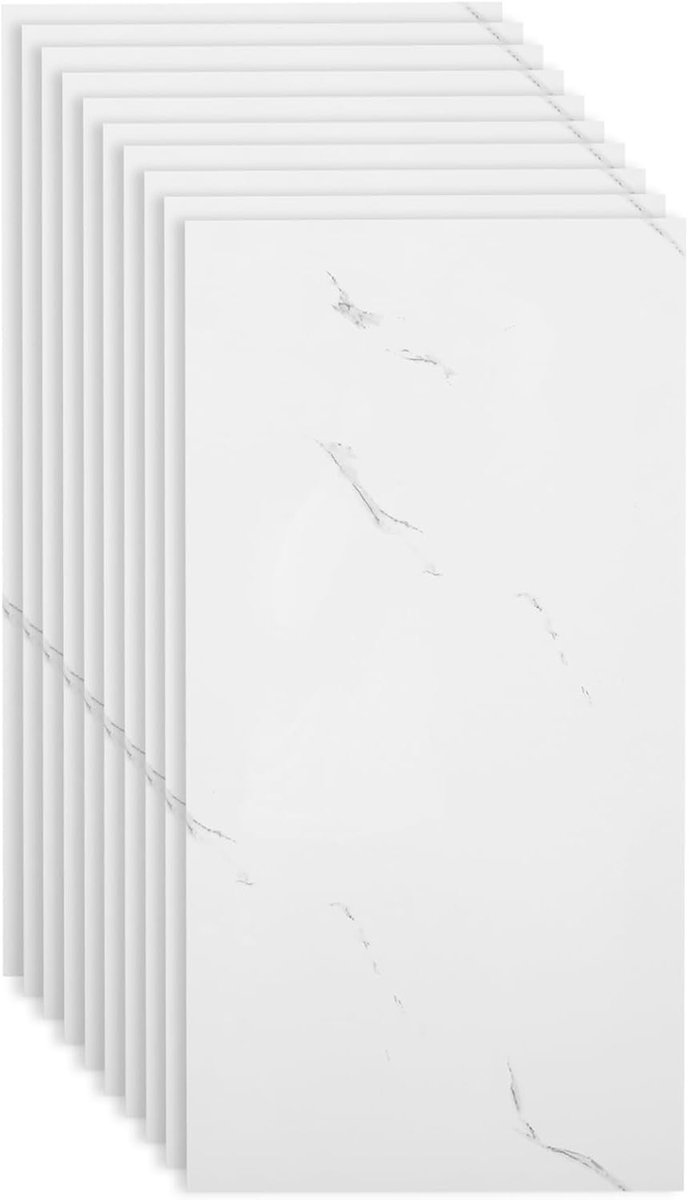 SnelShoppen - Zelfklevende Keuken Achterwand 10 Stuks 30 cm x 60 cm PVC Folie 2.5 mm Hitte- en Vochtbestendig voor Keuken en Badkamer