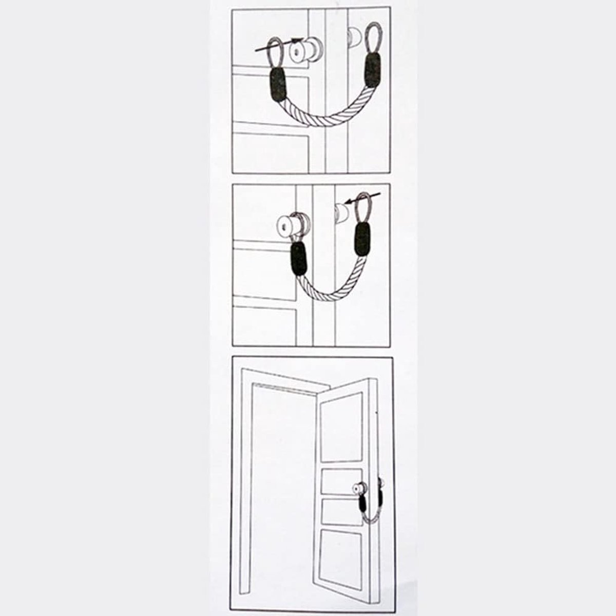 SnelShoppen - Deurstopper Touw Slamming Stopper Deurknop Handgreep Stopper Huisdier Tandbeschermer Decoratief Creamkleurig Met Fuzzy Einden