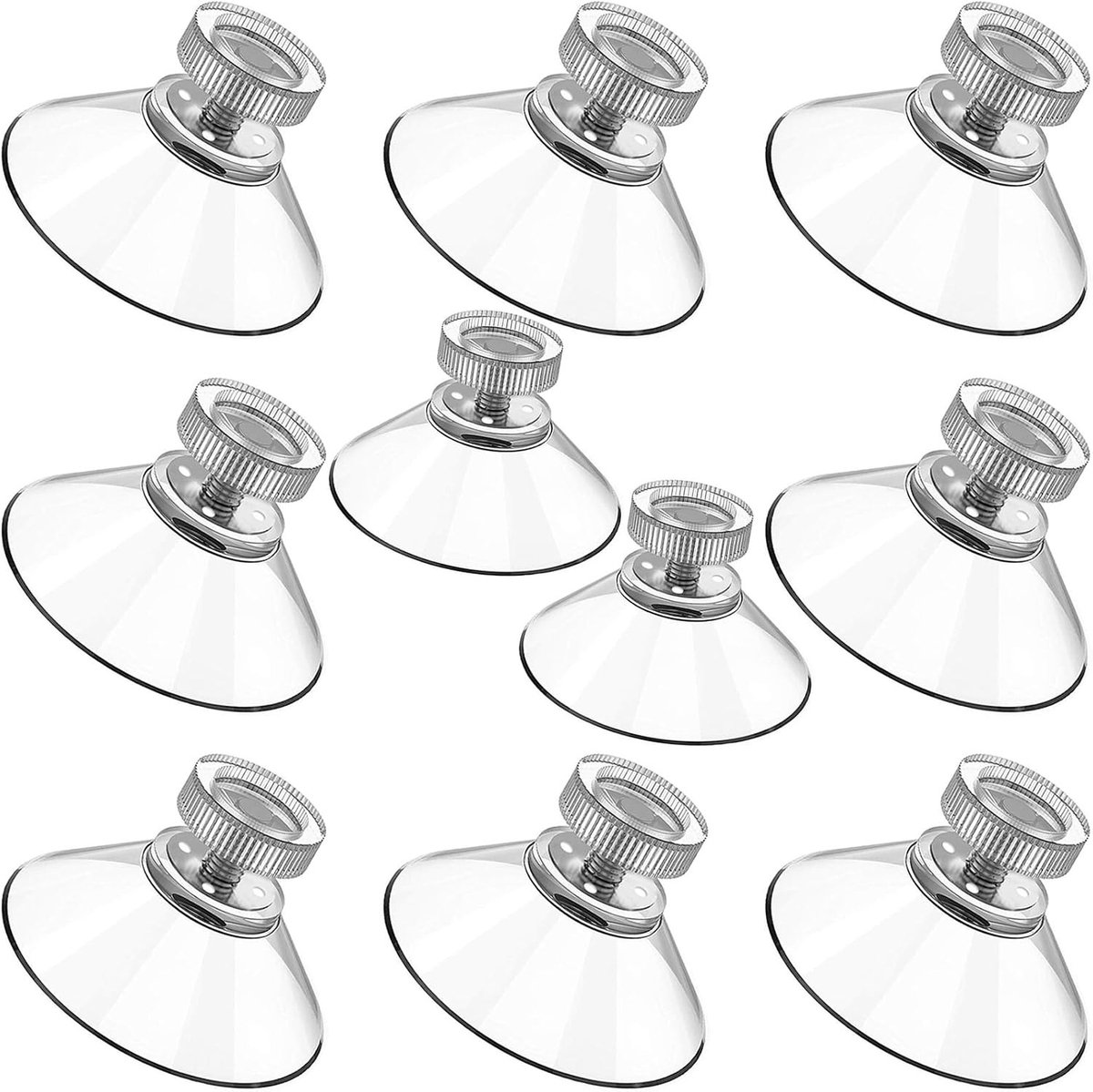 Zuignappen - Transparant - Ø 25 mm - Van Duurzaam PVC met Schroefmoeren - Voor Keuken en Camping