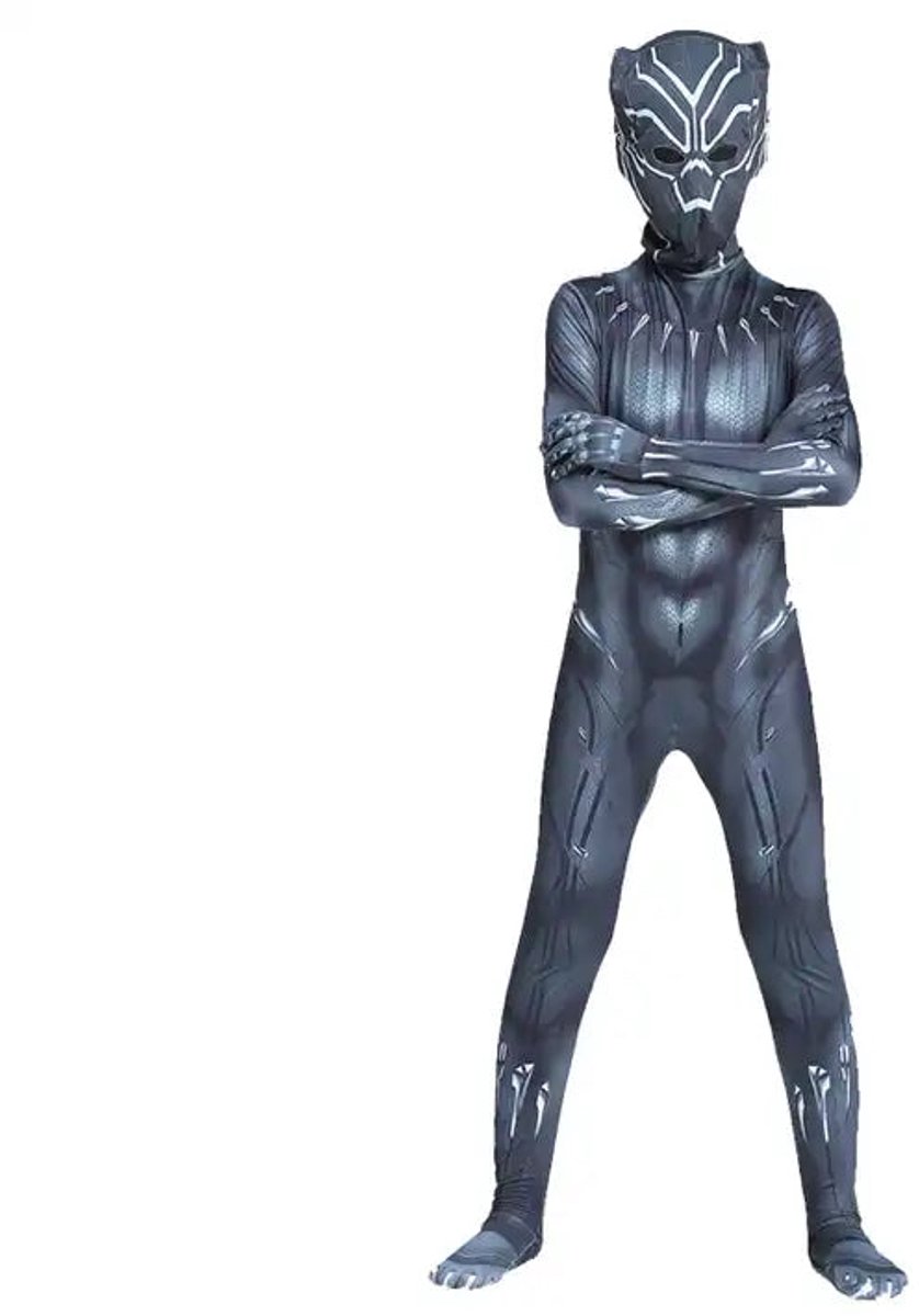Black Panther | eindbaas | Kostuum | 122 (6/7 Jaar) | Verkleedkleding | Superhelden