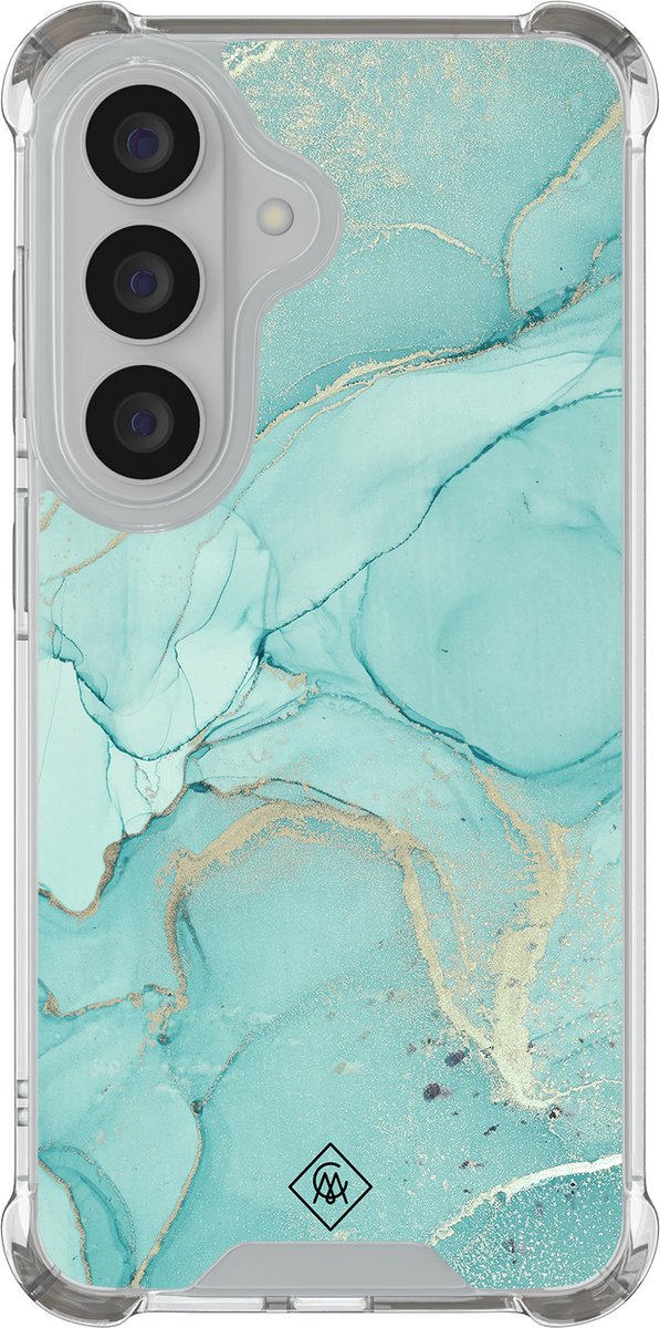 Casimoda® hoesje - Geschikt voor Samsung Galaxy S26 Plus - Marmer mint groen - Shockproof case - Extra sterk - TPU/polycarbonaat - Mint, Transparant