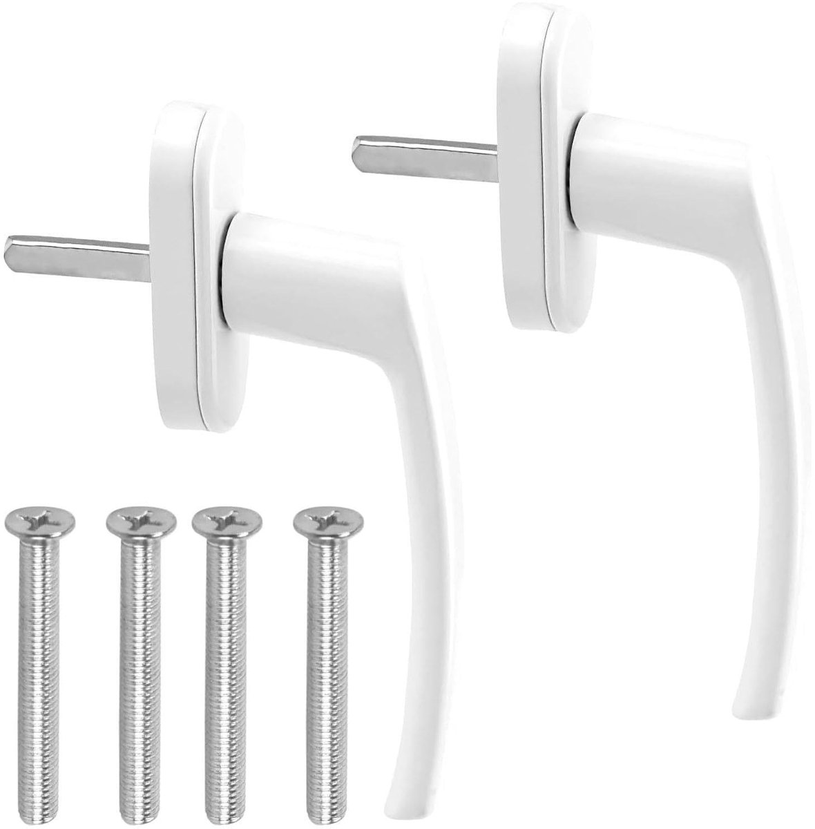 Solidchoice - Set van 2 Witte Aluminium Raamgrepen Zonder Sleutel