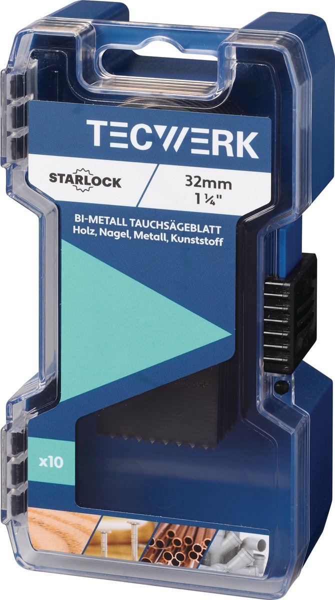 Dompelzaagbladen B.32mm inval-D.40mm 10 stuks Starlock TECWERK