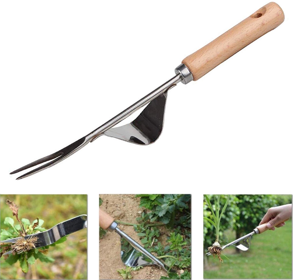 Solidchoice - Handmatige Onkruid Cutter met Houten Handvat