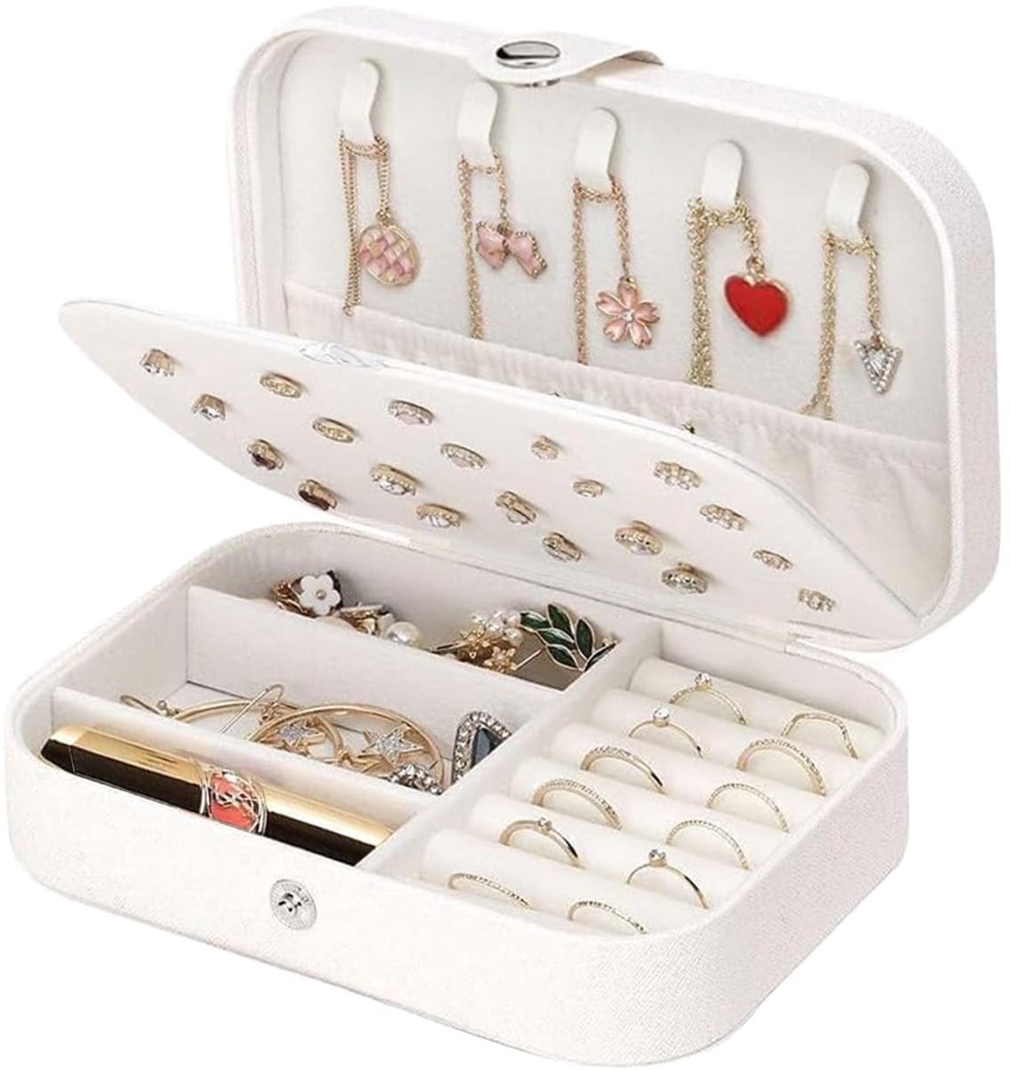 Solidchoice - Kleine Reiskosmetiekoffer van PU Leer voor Sieraden