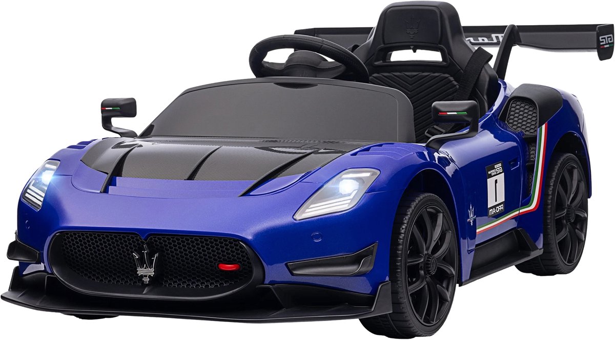 Elektrische Kinderauto 12V – Kinder Voertuig met 2.4G Afstandsbediening, Muziek en Claxon – Rijdende Speelauto voor Kinderen – Blauw