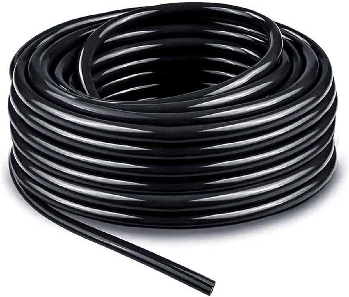 Druppelirrigatieslang 5-8 mm, zwart PVC, microdruppelbuis, rolmechanisme, onderdeel voor tuinirrigatie,zwart,15m