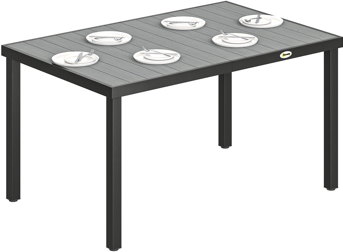 Tuintafel voor 4 tot 6 personen – Buiten tafel – 140 x 90 x 74 cm – grijs