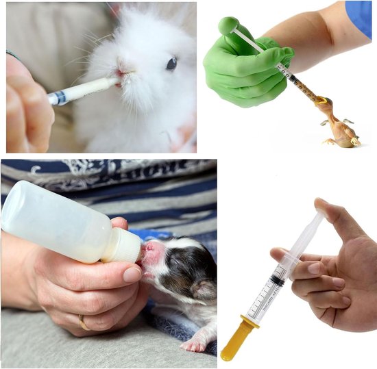 22-delige voedingsset voor kittens: een set voor het voeden van kittens die nog niet zelfstandig eten, inclusief spuitjes en zuigflesjes; geschikt voor pasgeboren kittens, puppy's, eekhoorns, konijnen en andere huisdieren — afbeelding 5