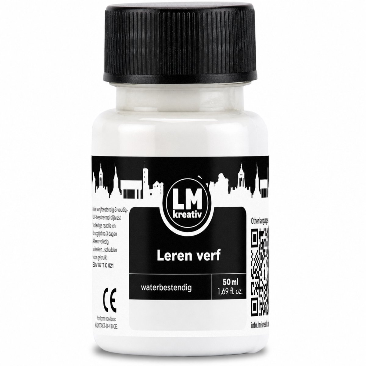 LM-Kreativ Leerverf - Leerverzorging en Reparatie - Waterbestendig - Slijtvast - Wit - 50 ml