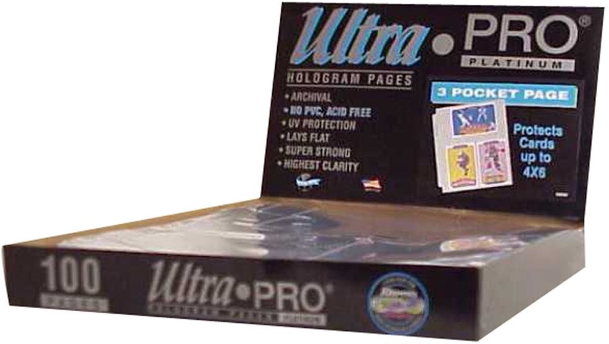 Solidchoice - 100 Bladen met 3 Pocket Platina voor Foto's en Kaarten - 4 x 6