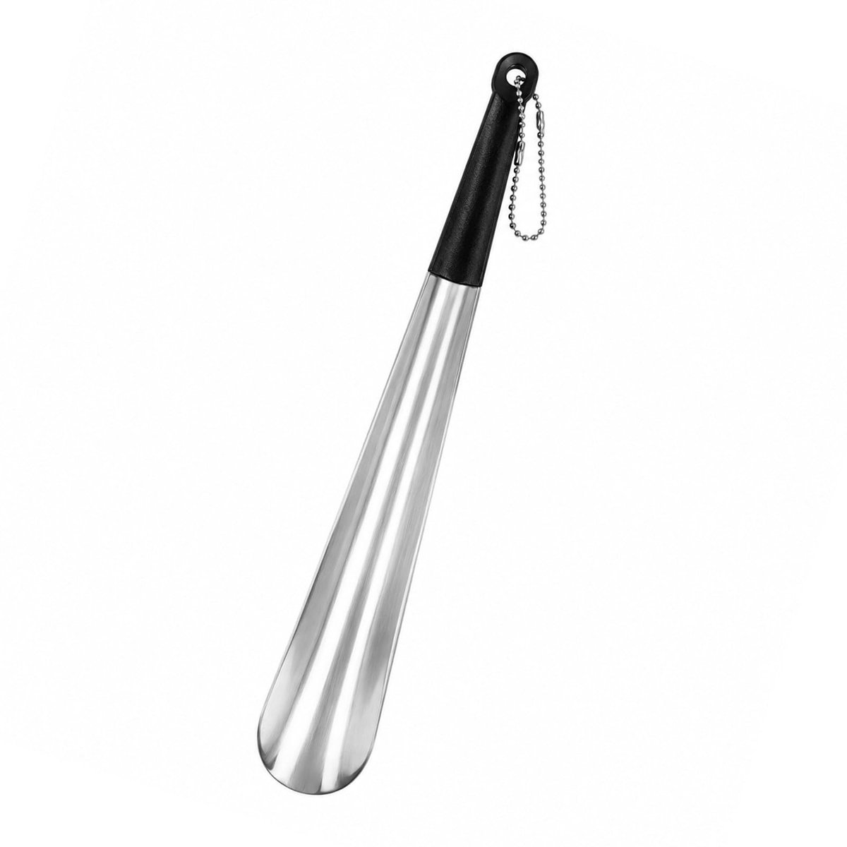 Solidchoice - 30 cm Roestvrijstalen Schoenlepel met Ketting - Antislip Grip voor Dames en Heren