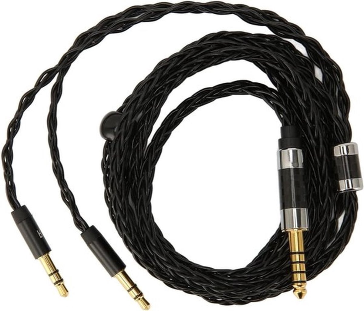 Hoofdtelefoon Kabel 4.4mm naar Dubbele 3.5mm Headset Audiokabel, 8-kern Zilver Geplateerd, Geschikt voor MDR Z7 Z1R en Teloon D7100 D7200 D600 D9200, 1.2M Lengte