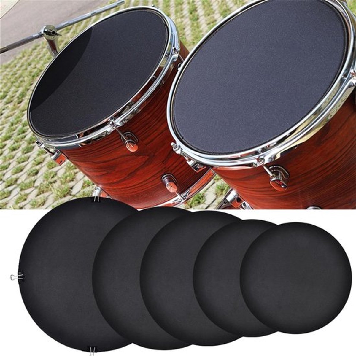 Drumpad Set met 10 Stukken - Geluidsdempers voor Drums, Oefenpad en Stille Geluiden