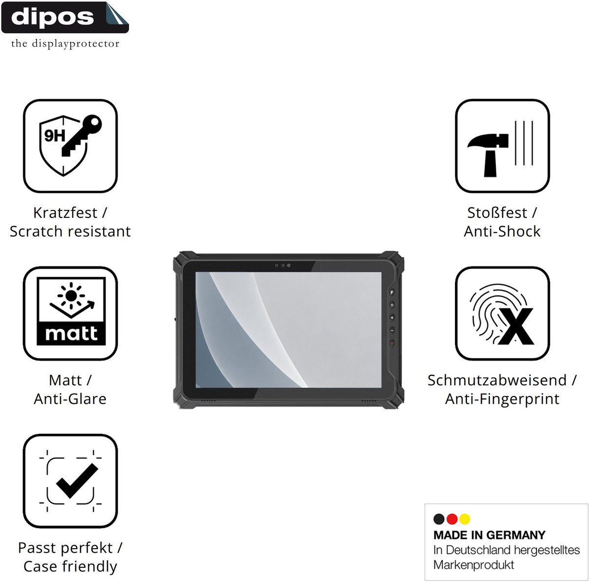 dipos – 2x Matte Pantserfolie geschikt voor Emdoor EM-T17X | 9H Screenprotector