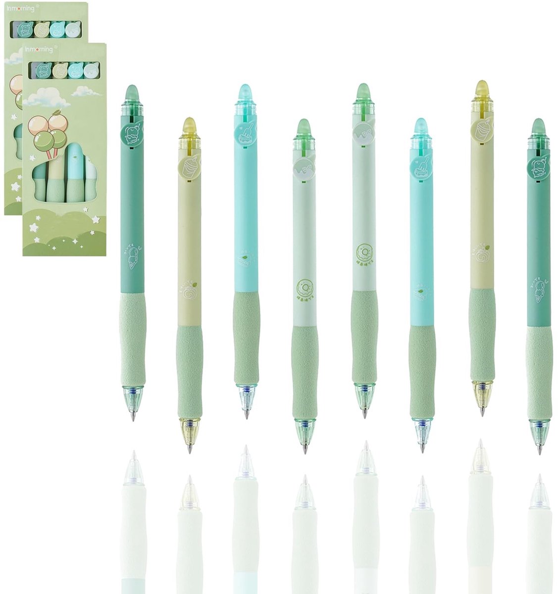 Solidchoice - Set van 8 Uitwisbare Balpennen met Thermosensitieve Inkt