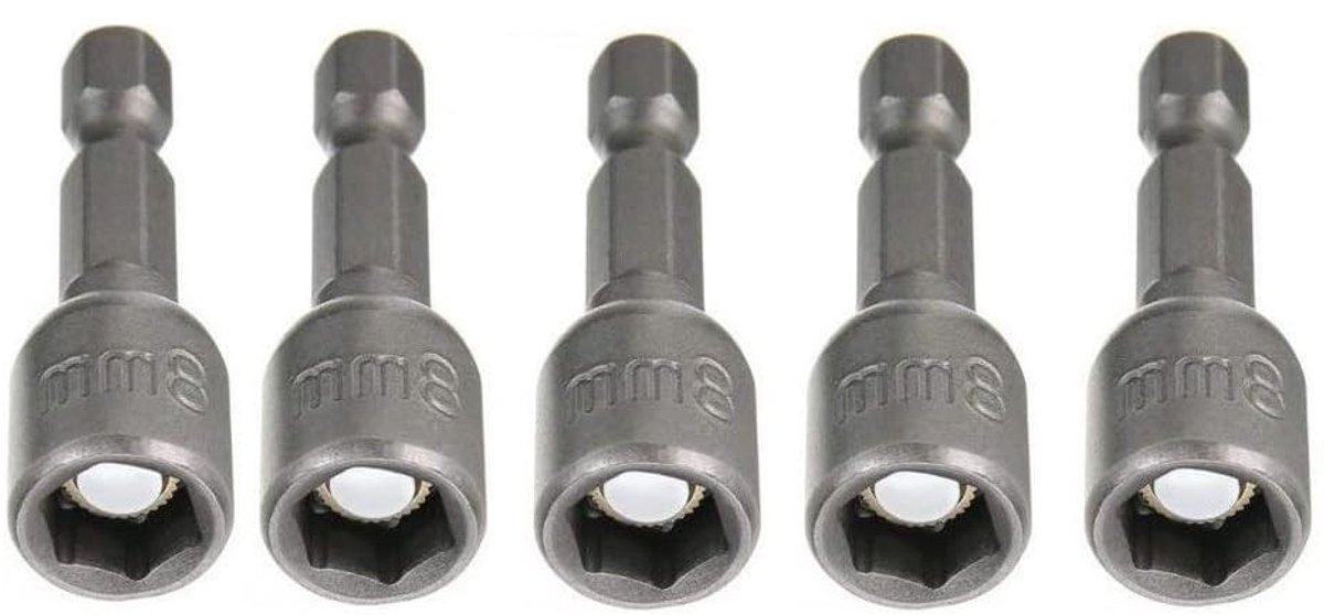 Solidchoice - Set van 5 Magnetische Dopsleutels 8mm voor Accuschroevendraaiers
