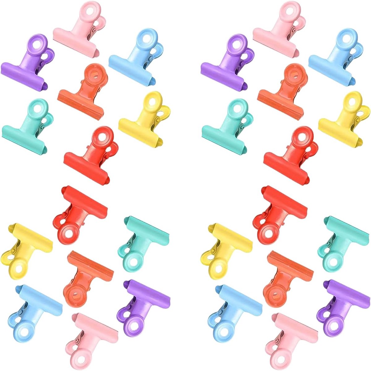 Solidchoice - 28 Stuks Metalen Bulldog Clips in Kleurrijke Variaties