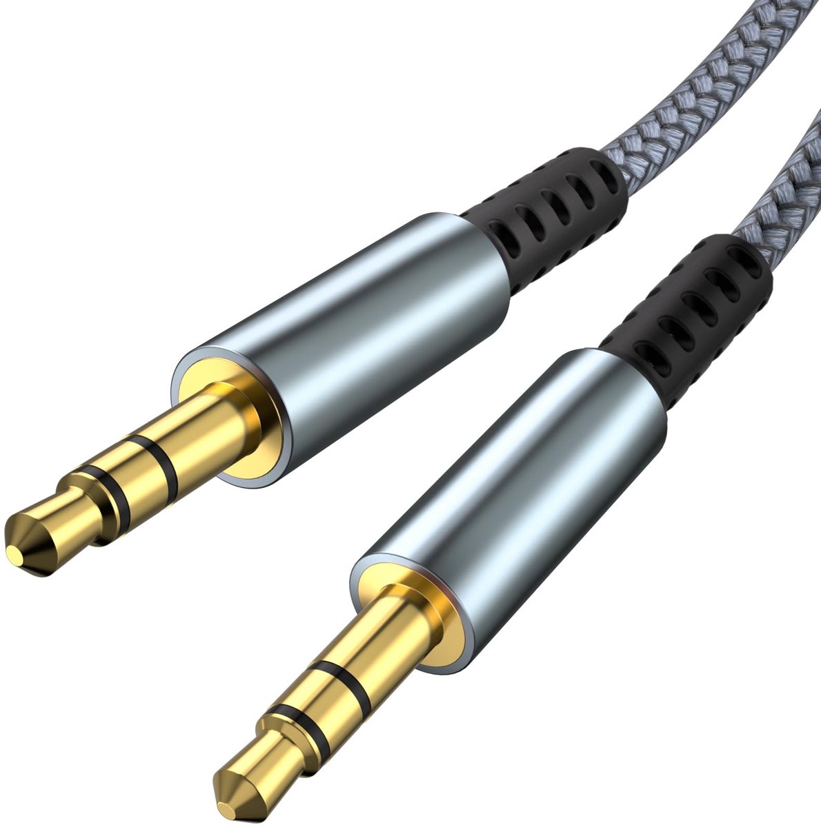 Solidchoice - 3.5mm AUX Kabel Nylon Gevlochten 1.2m voor Audio Apparaten
