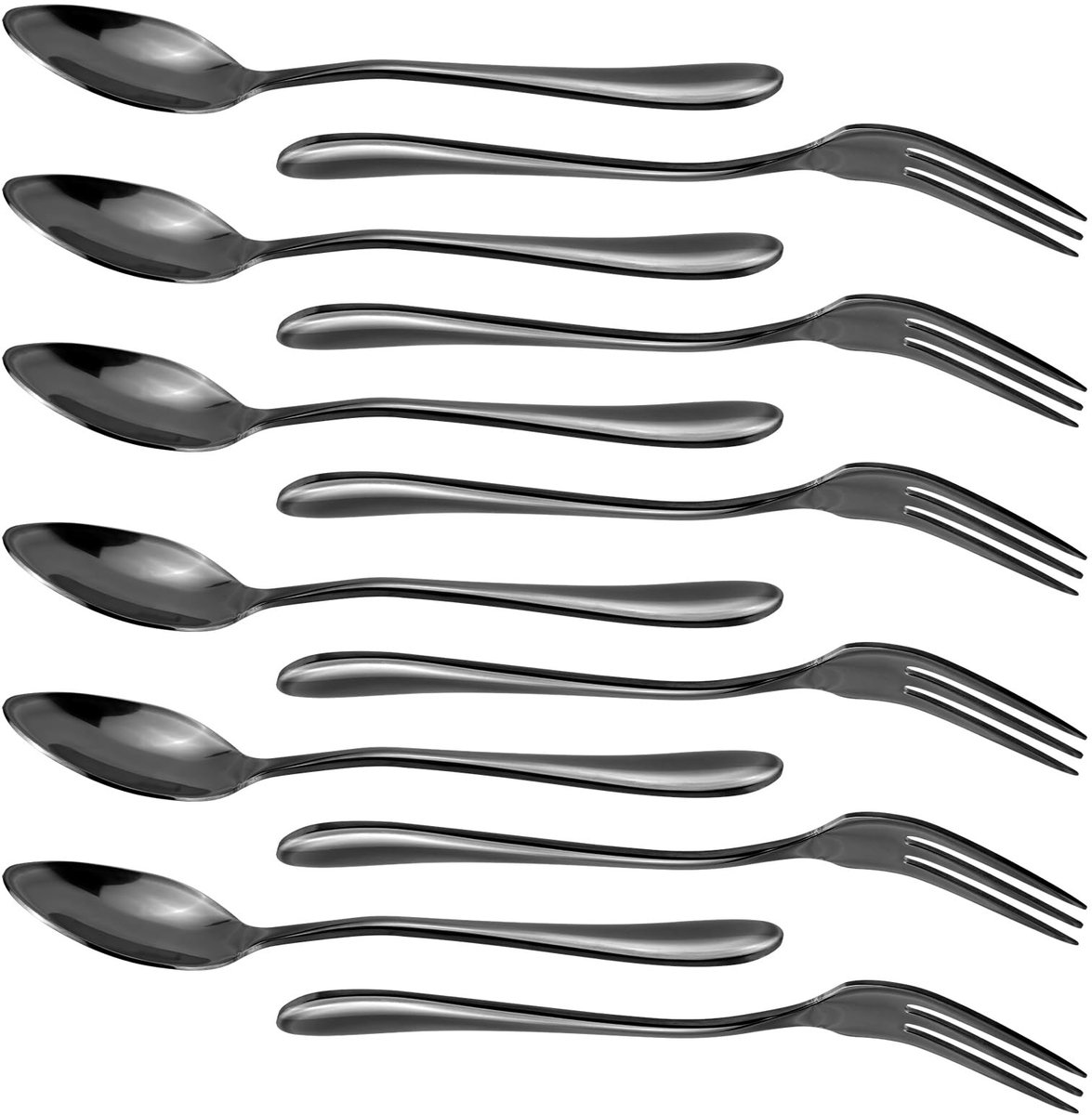 Solidchoice - 12-delige Set Roestvrij Stalen Dessertvorken en Lepels