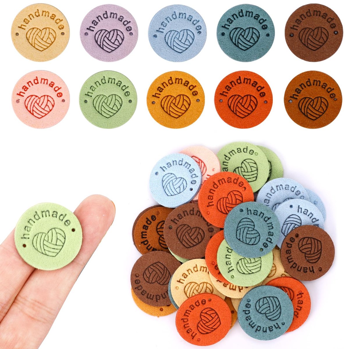 Solidchoice - 50 Stuks Handgemaakte Leren Labels voor DIY Projecten