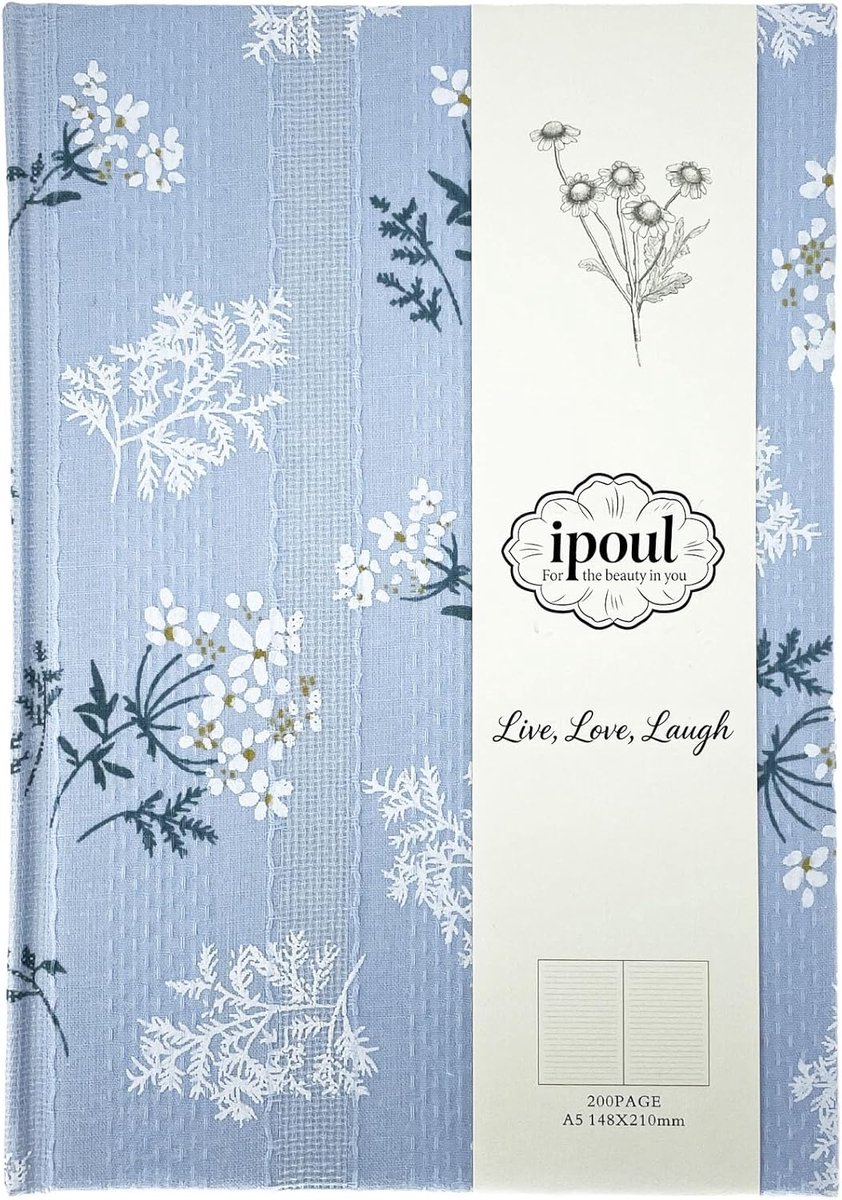 Floral Diary with Hard Cover for Writing, Lined Notebook for Women, A5, 200 Pages, 6x8 Medium Size Notebook, Floret - ShopVlot