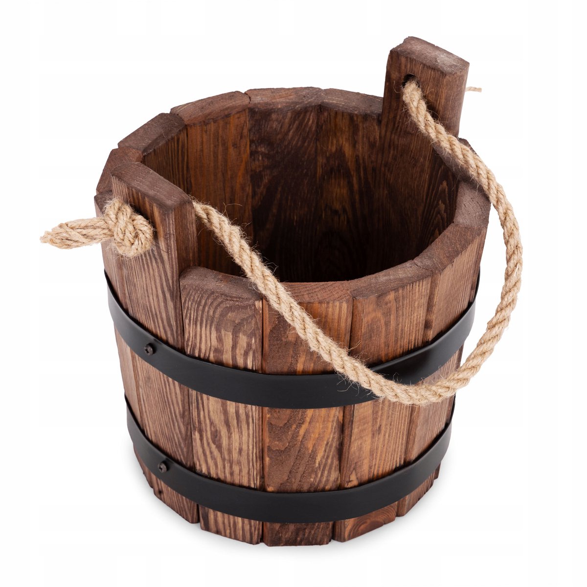 Houten Decoratieve Pot 22x20cm - Stijlvol en Weerbestendig