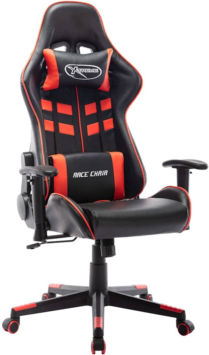 vidaXL Gamestoel - kunstleer - zwart - en - rood zwart en rood