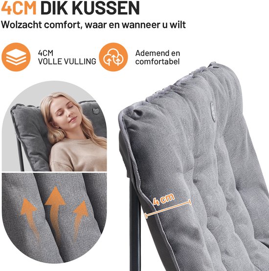 TIMBER RIDGE Campingbank 2-zits - Grijs, 130 cm breed, belastbaar tot 300 kg, met afneembare hoes en opberghoes van Timber Ridge — afbeelding 2
